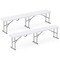 Costway 1/2 PCS Portable Folding Bench with Convenient Handle Non-slip Foot Pads Sturdy Metal Legs
